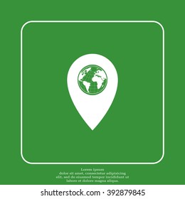 Map pointer flat icon, vector illustration. Flat design style