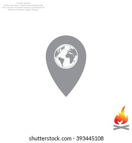 Map pointer flat icon, vector illustration. Flat design style