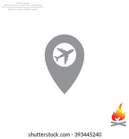 Map pointer flat icon, vector illustration. Flat design style