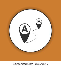 Map pointer flat icon, vector illustration. Flat design style.