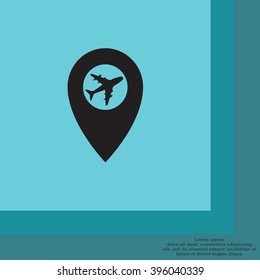 Map pointer flat icon, vector illustration. Flat design style