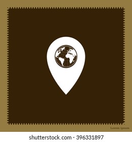 Map pointer flat icon, vector illustration. Flat design style