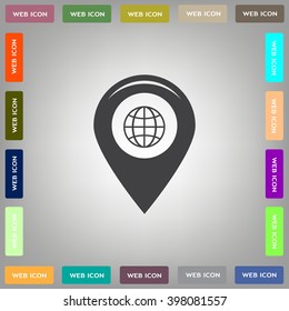 Map pointer flat icon, vector illustration. Flat design style