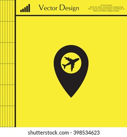 Map pointer flat icon, vector illustration. Flat design style