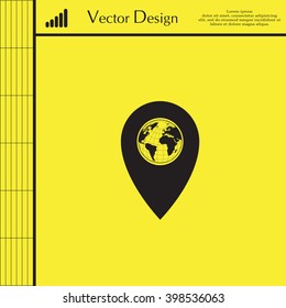 Map pointer flat icon, vector illustration. Flat design style