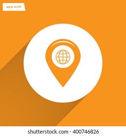 Map pointer flat icon, vector illustration. Flat design style