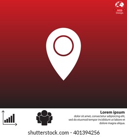 Map pointer flat icon, vector illustration. Flat design style