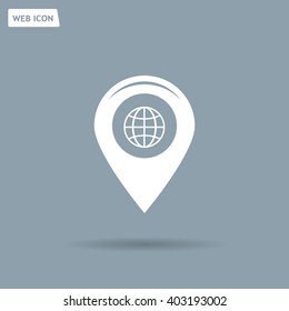 Map pointer flat icon, vector illustration. Flat design style