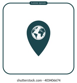 Map pointer flat icon, vector illustration. Flat design style