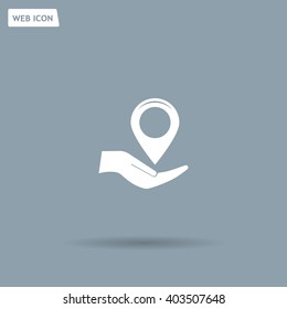 Map pointer flat icon, vector illustration