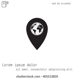 Map pointer flat icon, vector illustration. Flat design style
