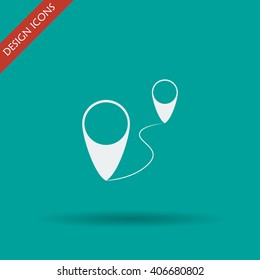 Map pointer flat icon, vector illustration. Flat design style.