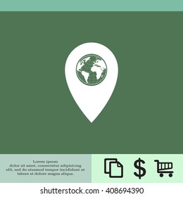 Map pointer flat icon, vector illustration. Flat design style