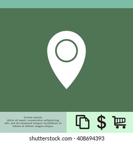 Map pointer flat icon, vector illustration. Flat design style