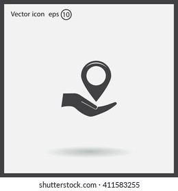 Map pointer flat icon, vector illustratio