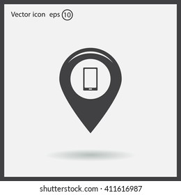 Map pointer flat icon. Vector Eps 10