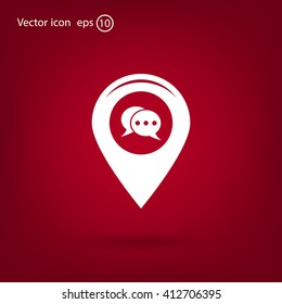 Map pointer flat icon. Vector Eps 10