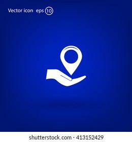 Map pointer flat icon, vector illustration