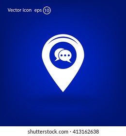 Map pointer flat icon. Vector Eps 10