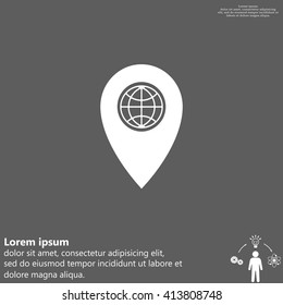 Map pointer flat icon, vector illustration. Flat design style