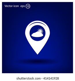 Map pointer flat icon. Vector Eps 10
