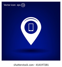 Map pointer flat icon. Vector Eps 10