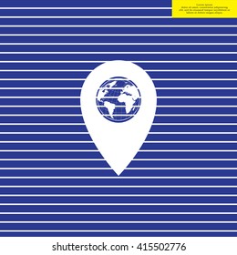 Map pointer flat icon, vector illustration. Flat design style