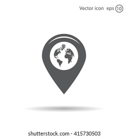Map pointer flat icon, vector illustration. Flat design style