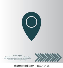 Map pointer flat icon, vector illustration. Flat design style