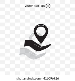 Map pointer flat icon, vector illustratio