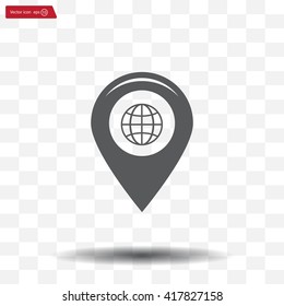 Map pointer flat icon, vector illustration. Flat design style