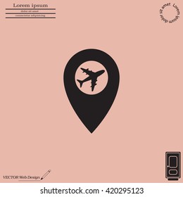 Map pointer flat icon, vector illustration. Flat design style