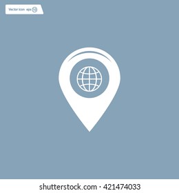 Map pointer flat icon, vector illustration. Flat design style