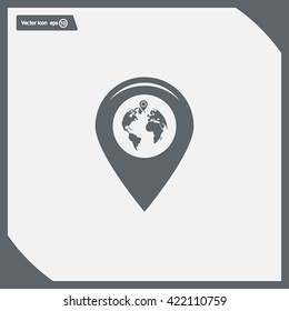 Map pointer flat icon, vector illustration. Flat design style