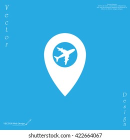 Map pointer flat icon, vector illustration. Flat design style