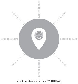 Map pointer flat icon, vector illustration. Flat design style