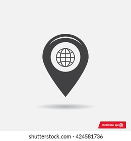 Map pointer flat icon, vector illustration. Flat design style
