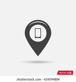 Map pointer flat icon. Vector Eps 10