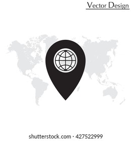 Map pointer flat icon, vector illustration. Flat design style