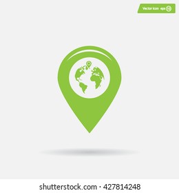 Map pointer flat icon, vector illustration. Flat design style