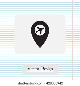 Map pointer flat icon, vector illustration. Flat design style