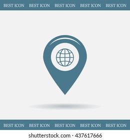 Map pointer flat icon, vector illustration. Flat design style