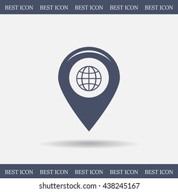 Map pointer flat icon, vector illustration. Flat design style
