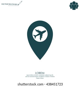 Map pointer flat icon, vector illustration. Flat design style