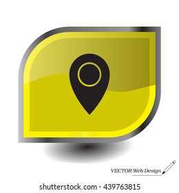 Map pointer flat icon, vector illustration. Flat design style