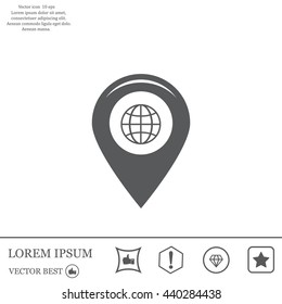 Map pointer flat icon, vector illustration. Flat design style