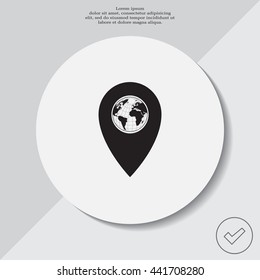 Map pointer flat icon, vector illustration. Flat design style