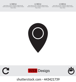 Map pointer flat icon, vector illustration. Flat design style