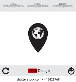 Map pointer flat icon, vector illustration. Flat design style