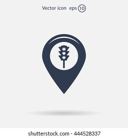 Map pointer flat icon. Vector Eps 10